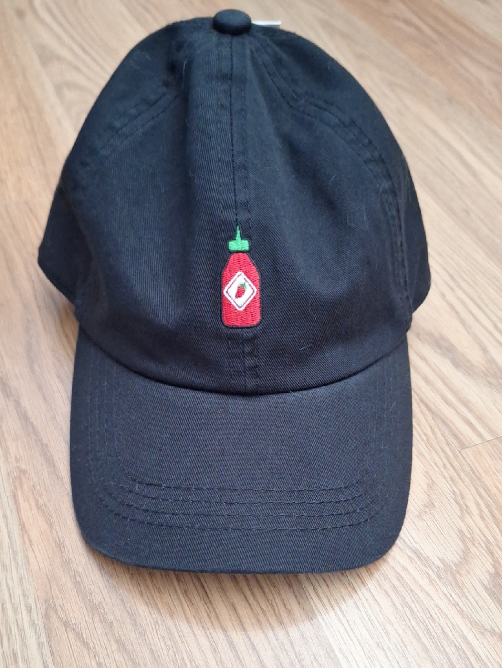 Manhattan Hat Company Black Embroidered Hot Sauce Bottle Baseball Cap